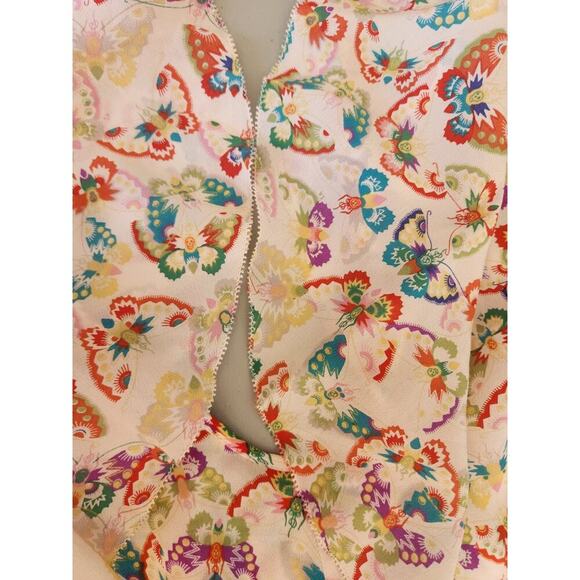 Zadig & Voltaire Reen Butterfly-Print Ruffle Maxi Silk Dress Sz S #2G453 - Picture 12 of 14